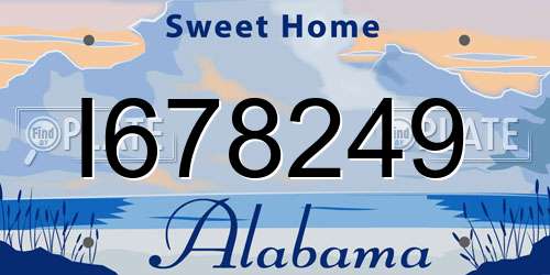 I678249 Alabama License Plate