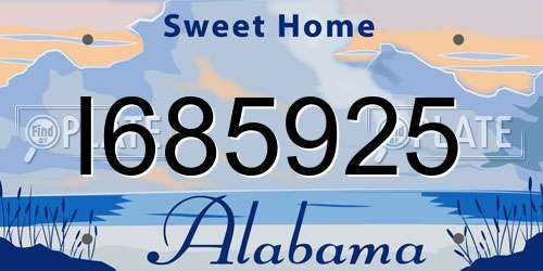 I685925 Alabama License Plate