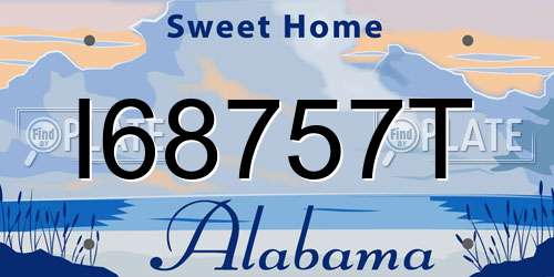 I68757T Alabama License Plate