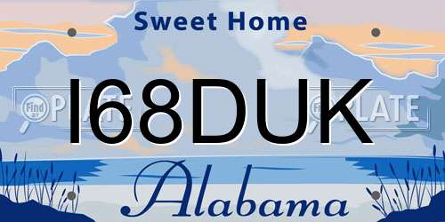 I68DUK Alabama License Plate
