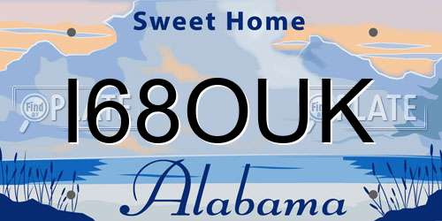 I68OUK Alabama License Plate