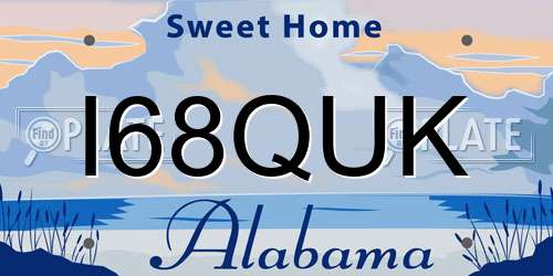 I68QUK Alabama License Plate