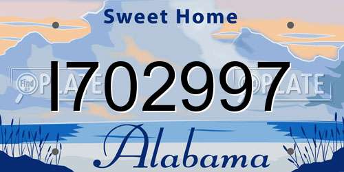 I702997 Alabama License Plate