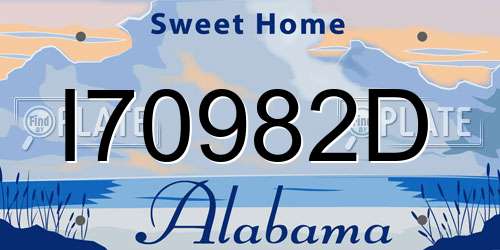 I70982D Alabama License Plate