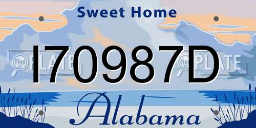 I70987D Alabama License Plate