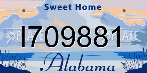 I709881 Alabama License Plate