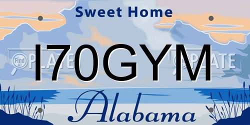 I70GYM Alabama License Plate