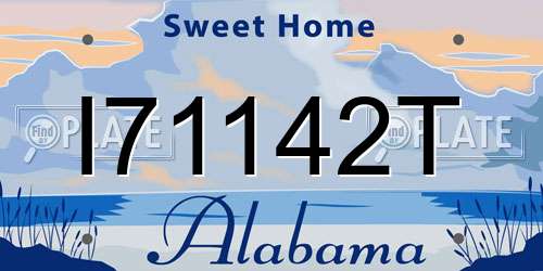 I71142T Alabama License Plate