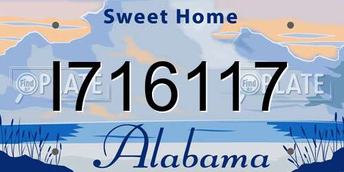 I716117 Alabama License Plate