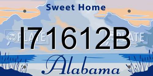 I71612B Alabama License Plate