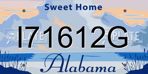 I71612G Alabama License Plate