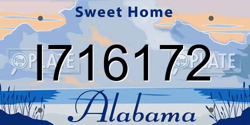 I716172 Alabama License Plate