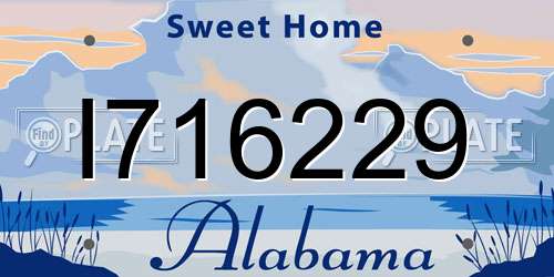 I716229 Alabama License Plate
