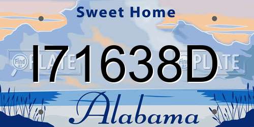 I71638D Alabama License Plate