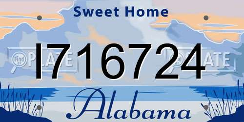 I716724 Alabama License Plate