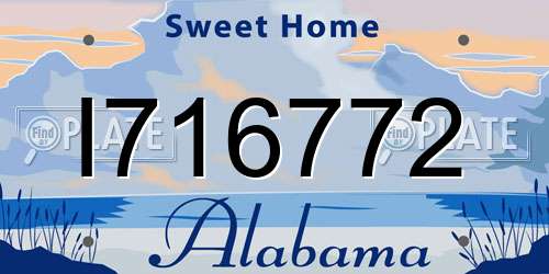 I716772 Alabama License Plate