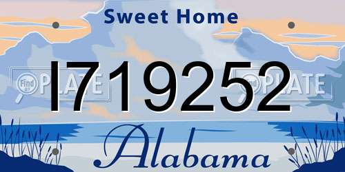 I719252 Alabama License Plate