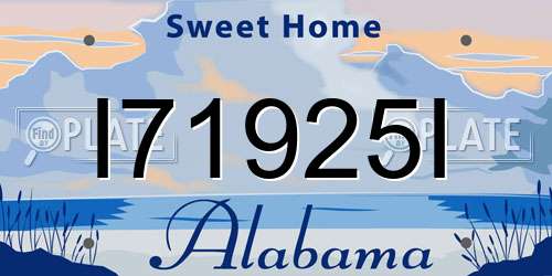 I71925I Alabama License Plate