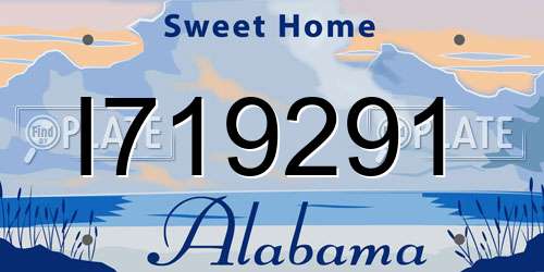 I719291 Alabama License Plate