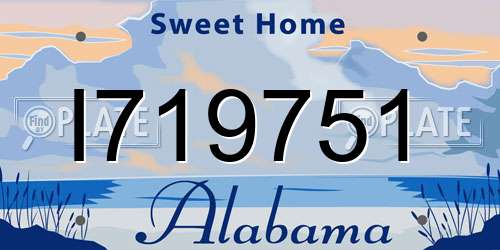I719751 Alabama License Plate