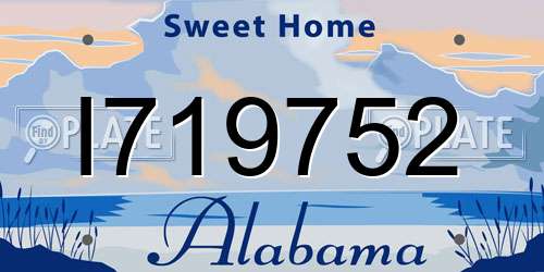 I719752 Alabama License Plate