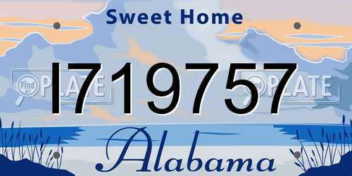 I719757 Alabama License Plate