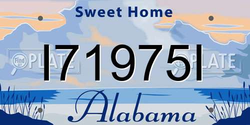 I71975I Alabama License Plate