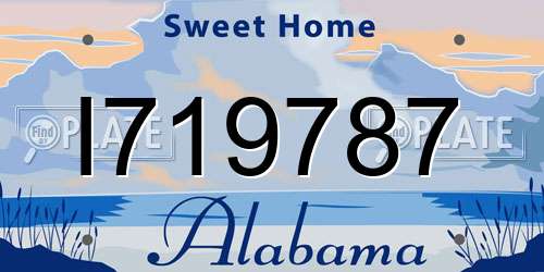 I719787 Alabama License Plate