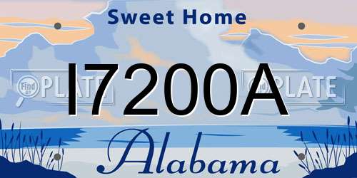 I7200A Alabama License Plate