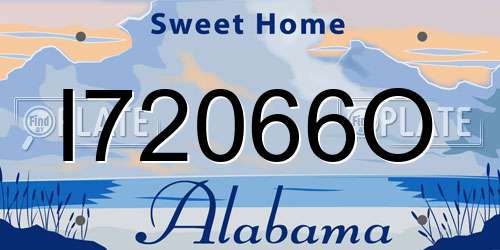 I72066O Alabama License Plate