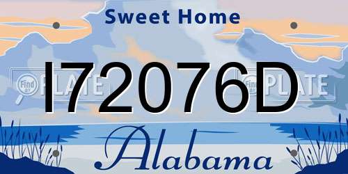 I72076D Alabama License Plate