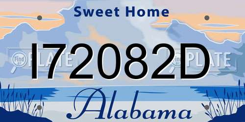 I72082D Alabama License Plate