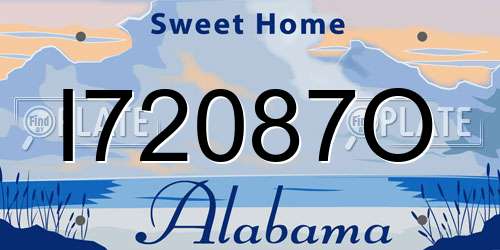 I72087O Alabama License Plate