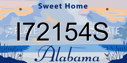 I72154S Alabama License Plate