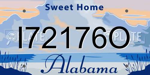 I72176O Alabama License Plate