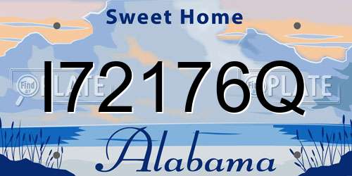 I72176Q Alabama License Plate
