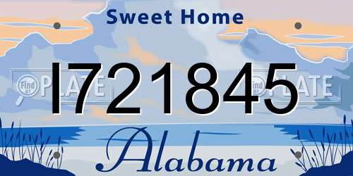 I721845 Alabama License Plate