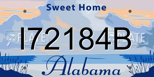 I72184B Alabama License Plate