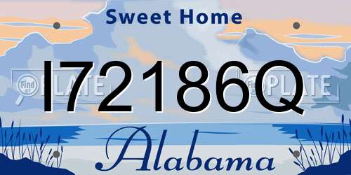 I72186Q Alabama License Plate