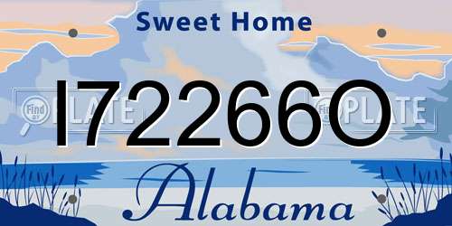 I72266O Alabama License Plate