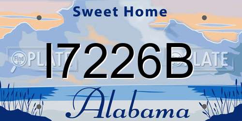 I7226B Alabama License Plate
