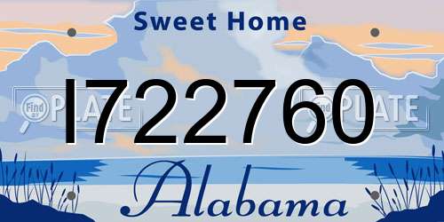 I722760 Alabama License Plate