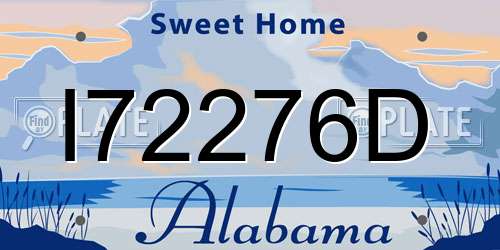 I72276D Alabama License Plate