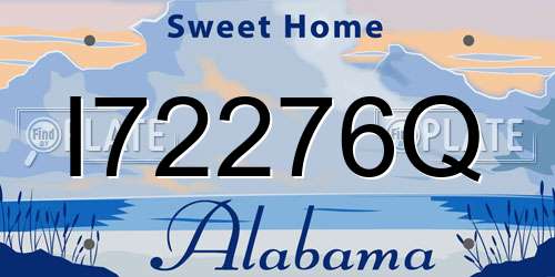 I72276Q Alabama License Plate