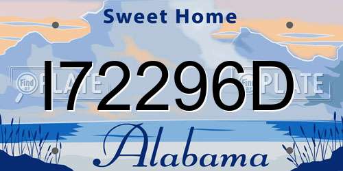 I72296D Alabama License Plate