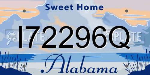 I72296Q Alabama License Plate
