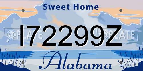 I72299Z Alabama License Plate