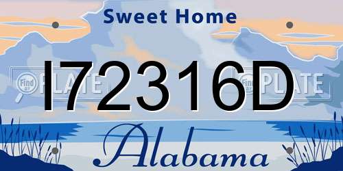 I72316D Alabama License Plate