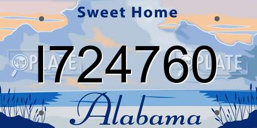 I724760 Alabama License Plate
