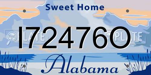 I72476O Alabama License Plate